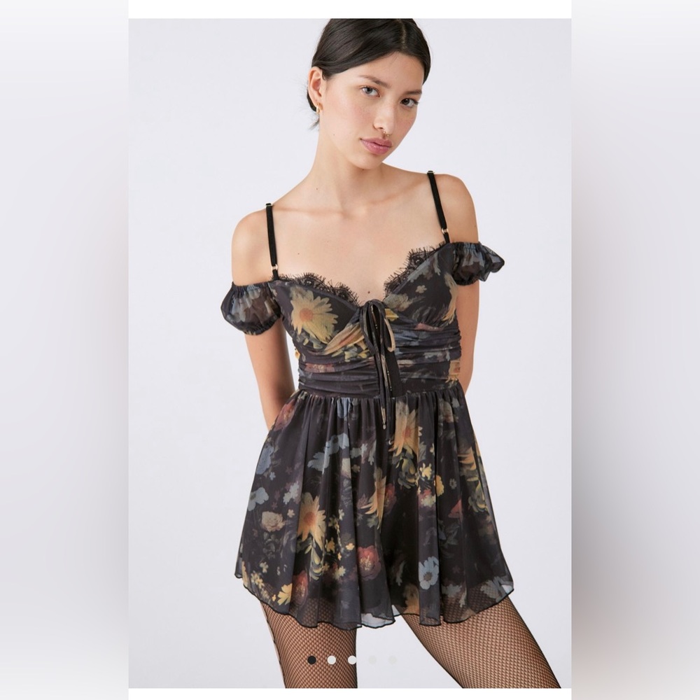 Urban Outfitters Black Motif mini dress NWT